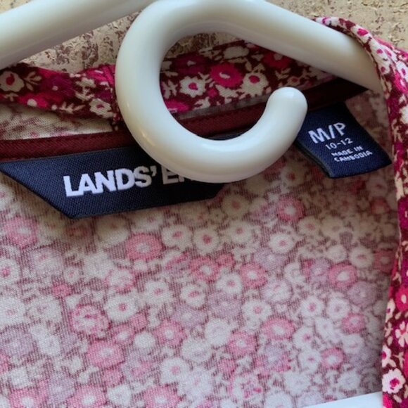 Lands End Ditsy Floral lightweight sweater Womens Size M Soft Stretch Pink - Picture 6 of 7